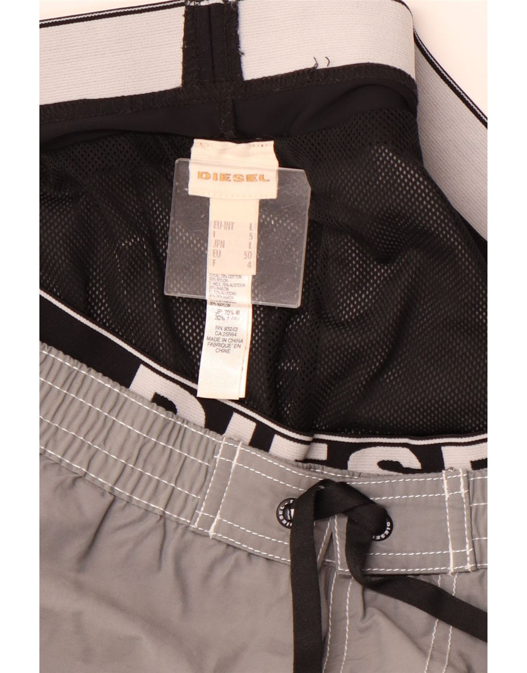 Мужские шорты для плавания DIESEL с рисунком, большие серые, хлопок