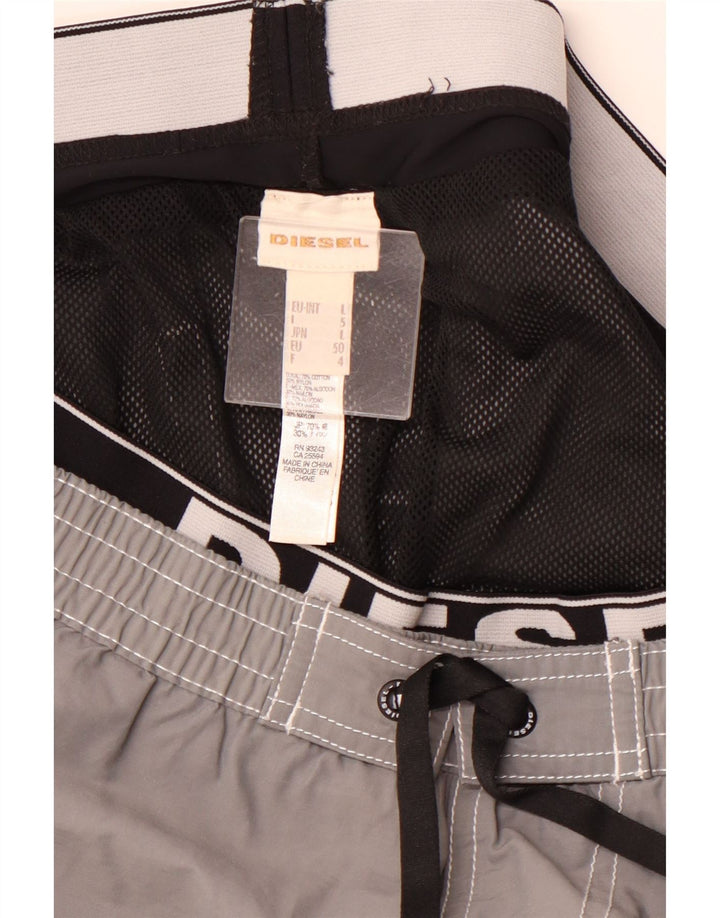 Мужские шорты для плавания DIESEL с рисунком, большие серые, хлопок