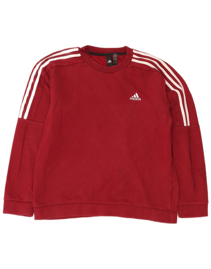 Мужской свитшот ADIDAS, джемпер среднего цвета, бордовый, хлопок