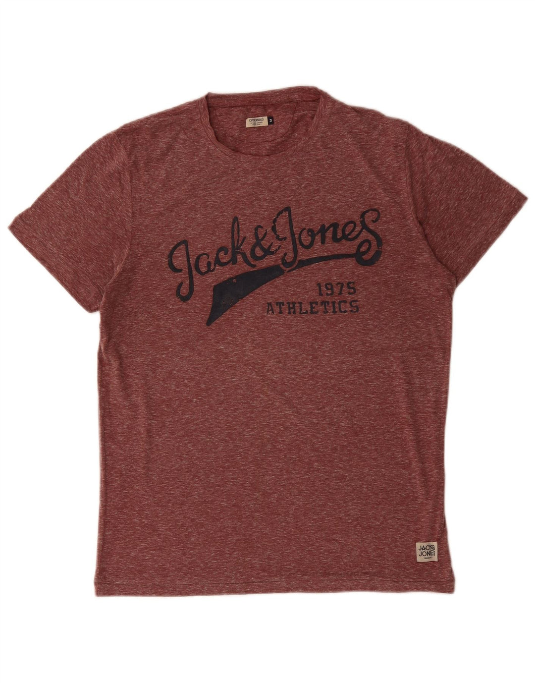 Мужская футболка с рисунком JACK & JONES, средний бордовый, полиэстер с крапинками