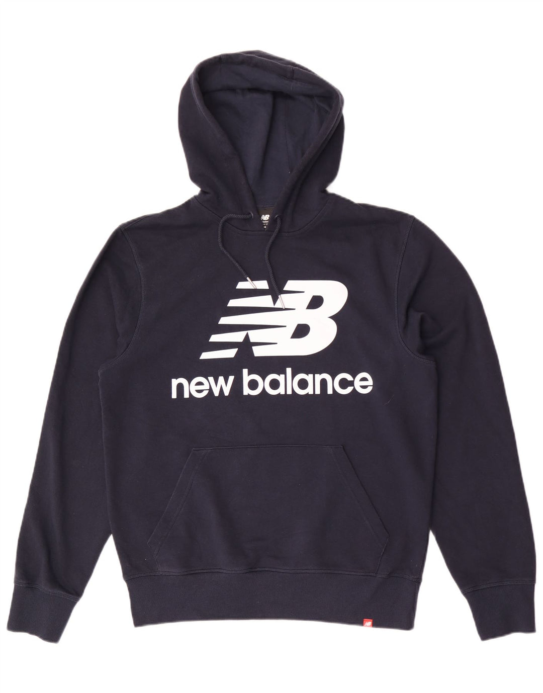 Мужской джемпер с капюшоном New Balance среднего темно-синего цвета