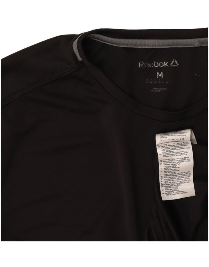 Женская футболка REEBOK Top UK 14, средний черный, полиэстер с цветными блоками