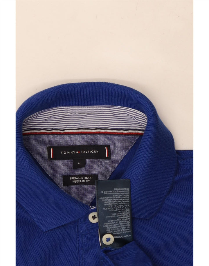 TOMMY HILFIGER Мужская рубашка поло стандартного кроя, средний синий хлопок