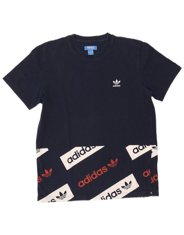 Мужская футболка Adidas с рисунком, большой темно-синий хлопок
