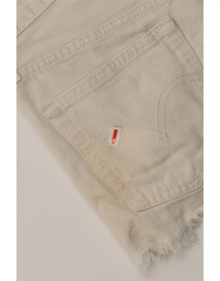Женские джинсовые шорты Levi's с потертостями W25 XS, белый хлопок