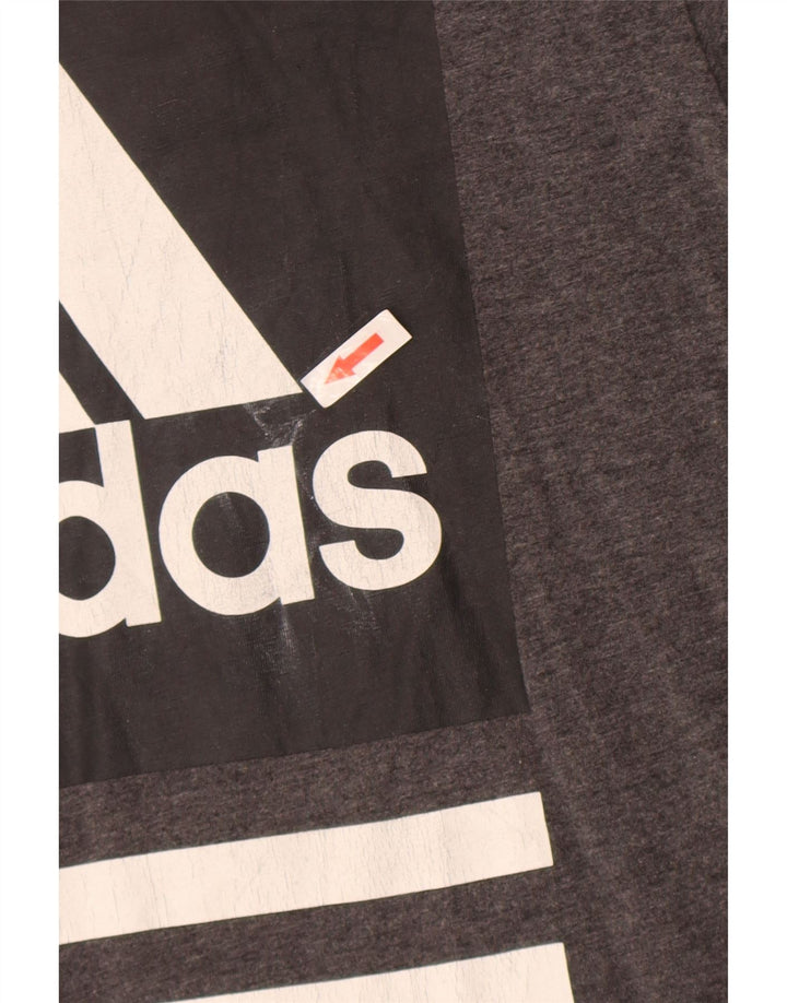 Мужская футболка Adidas с рисунком из хлопка среднего серого цвета с крапинками