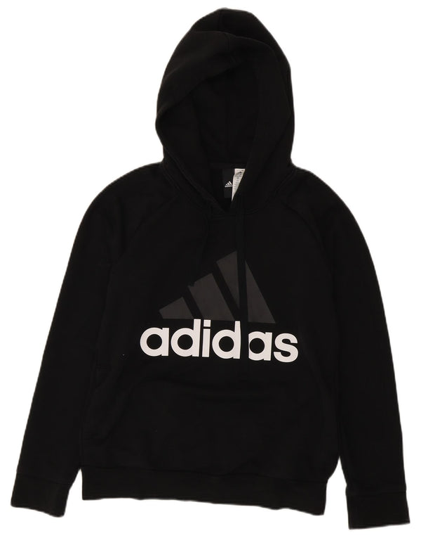 Женский джемпер с капюшоном Adidas с рисунком UK 12/14, средний, черный, хлопок
