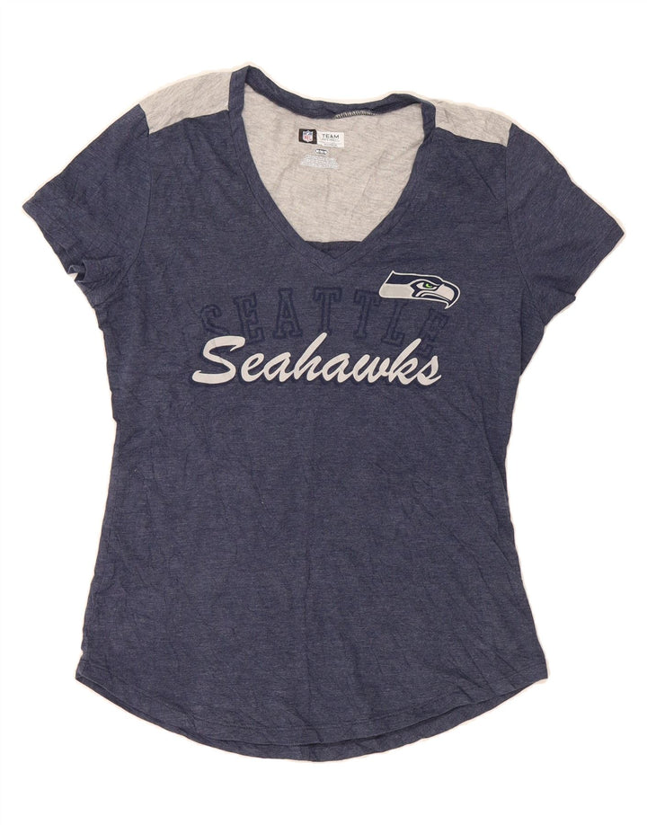 NFL Womens Graphic T-Shirt Top UK 12 Medium Blue Cotton Vintage NFL and Second-Hand NFL from Messina Hembry 