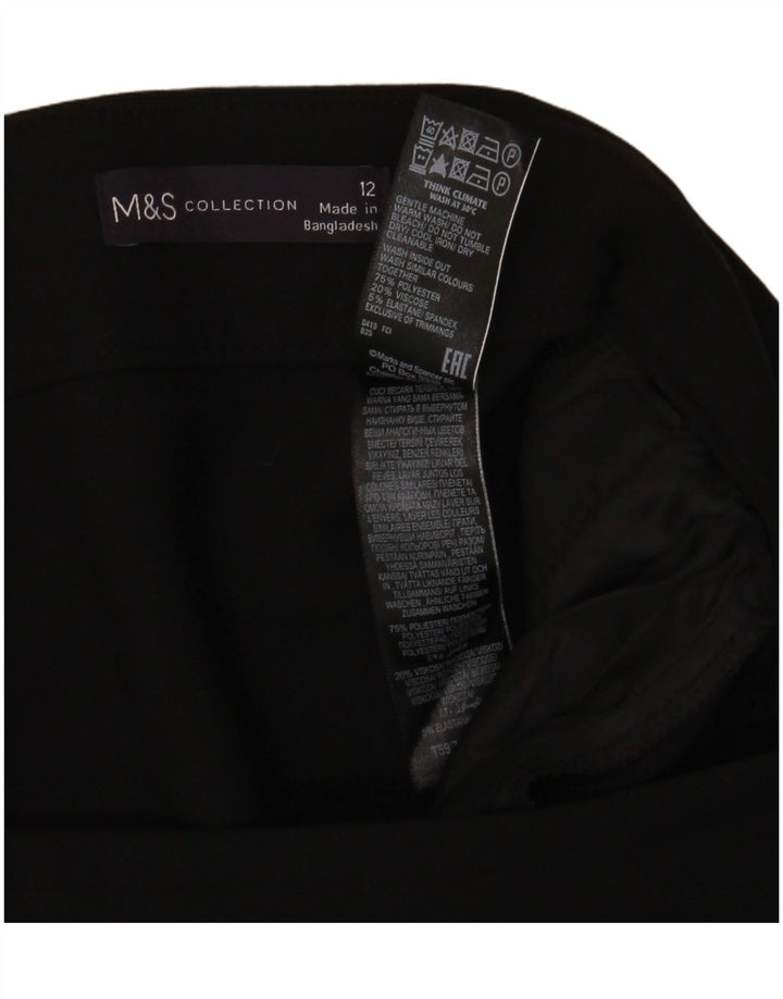 Женская юбка-трапеция Marks & Spencer UK 12, средний W30, черный полиэстер