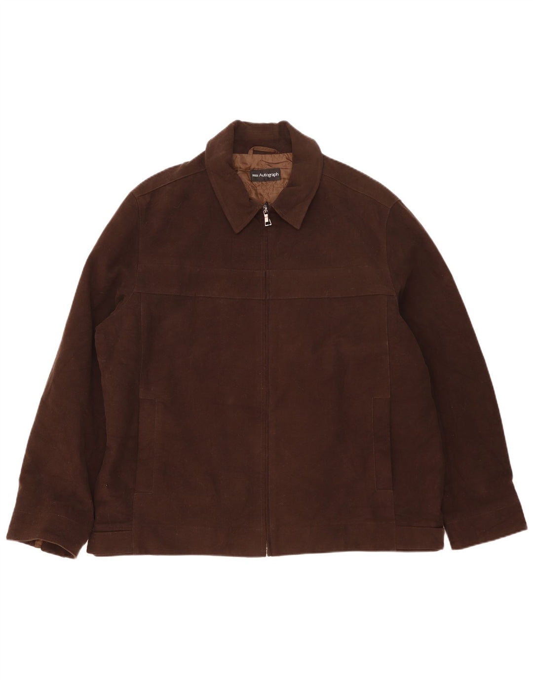 Мужской бомбер Marks & Spencer Autograph UK 42 XL, коричневый хлопок