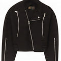 Женская косуха Zara UK 6 XS, черная шерсть
