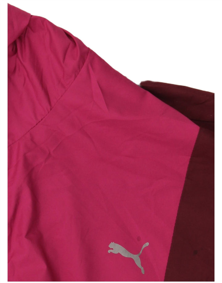 Женская непромокаемая куртка PUMA Oversized с капюшоном UK 10, маленькая розовая с цветными блоками