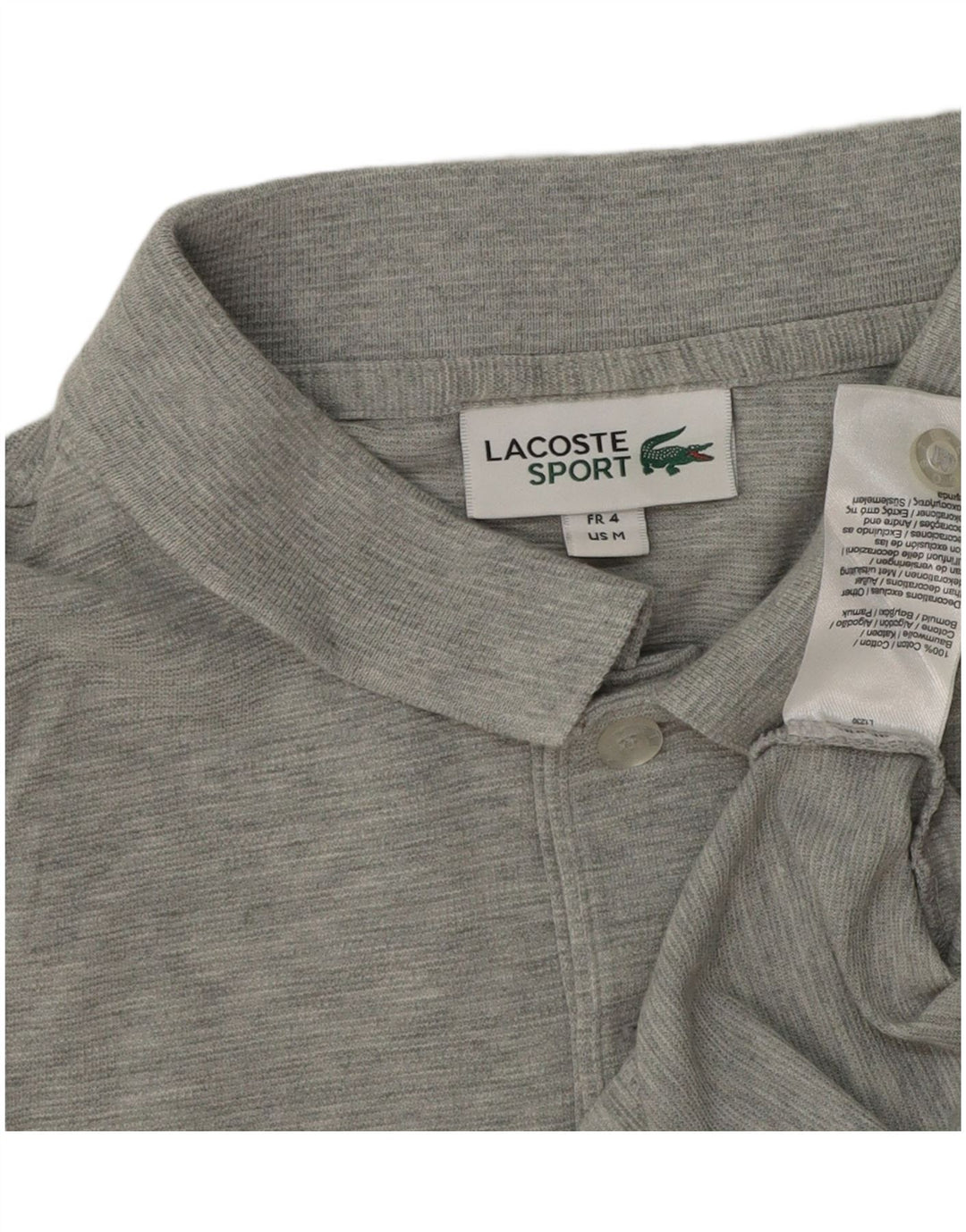 Мужская рубашка-поло Lacoste, размер 4, средний серый хлопок с крапинками