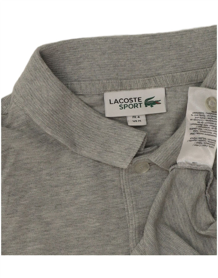 Мужская рубашка-поло Lacoste, размер 4, средний серый хлопок с крапинками