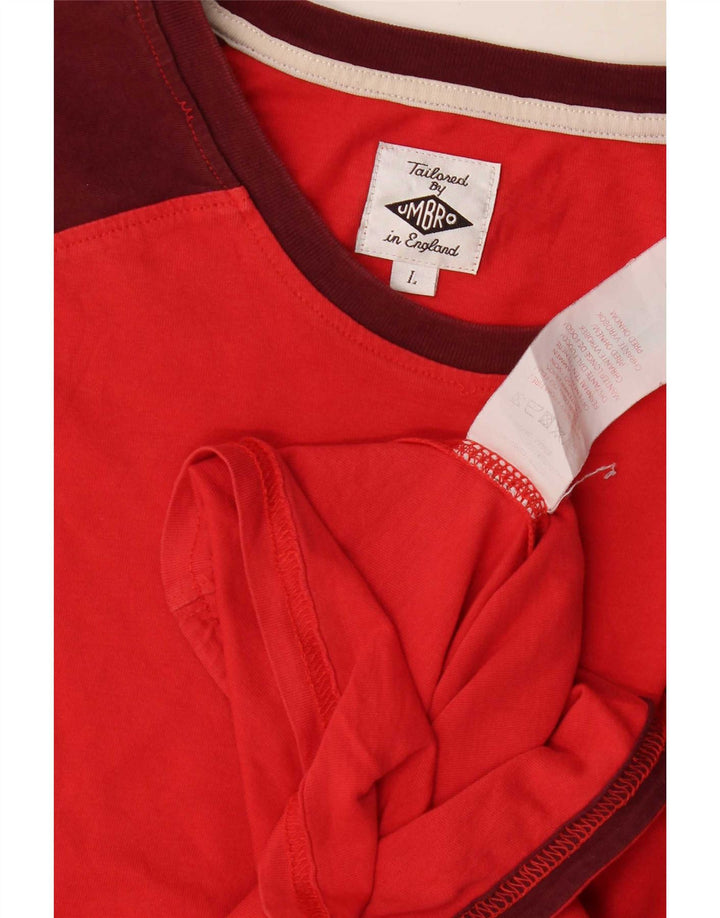 Мужская футболка Umbro, большая красная, с цветными блоками
