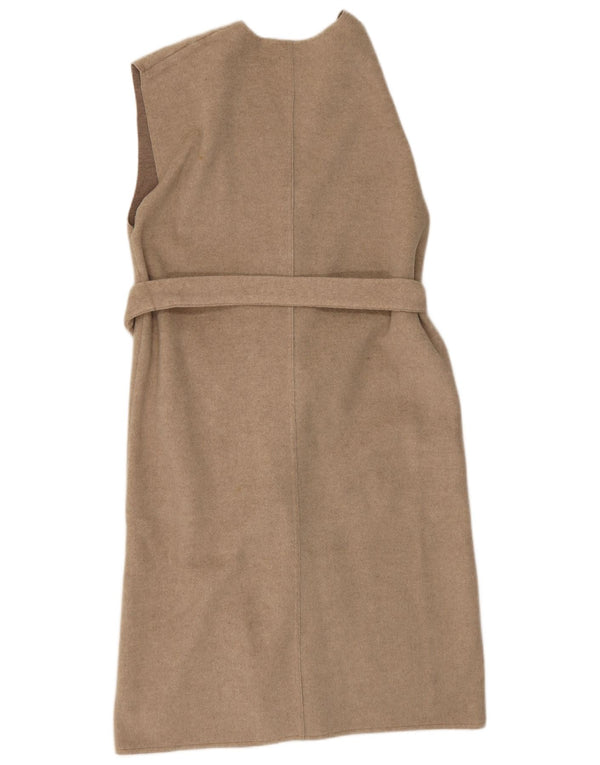 Женский длинный кардиган без рукавов Zara UK 14, средний бежевый