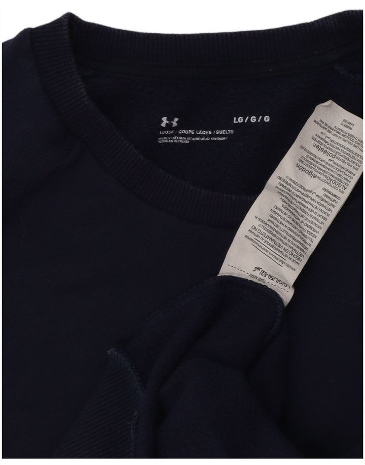 Мужской свитшот Under Armour, большой темно-синий хлопковый джемпер