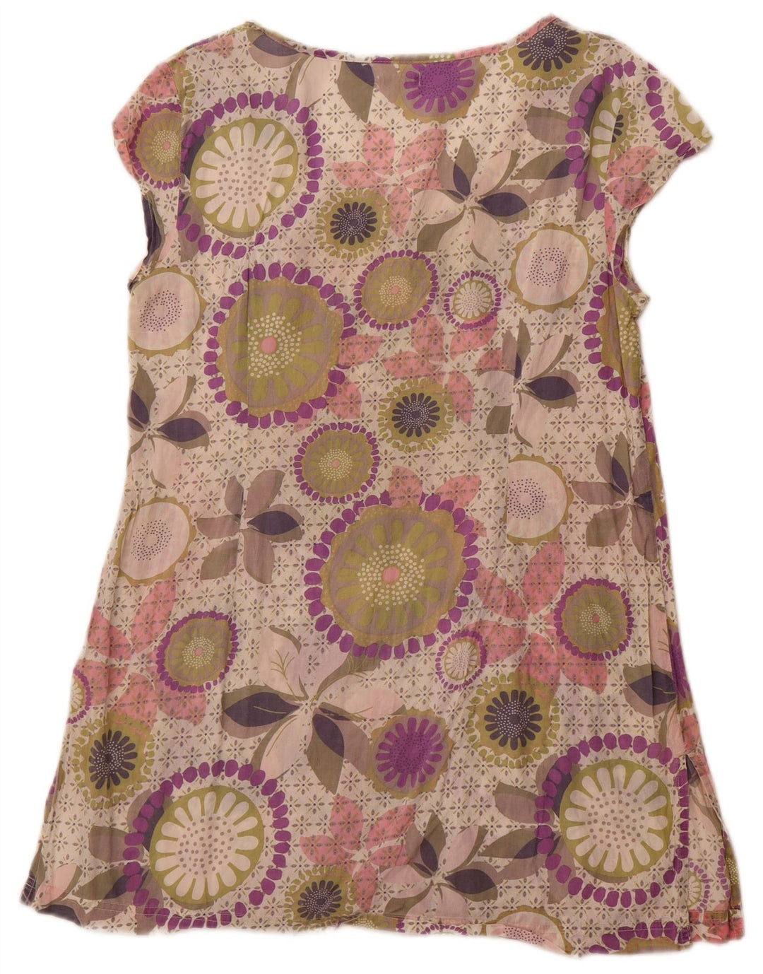 Женское базовое платье WHITE STUFF UK 14, хлопок среднего фиолетового цвета с цветочным принтом