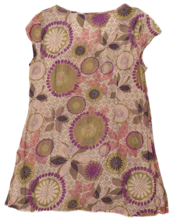 Женское базовое платье WHITE STUFF UK 14, хлопок среднего фиолетового цвета с цветочным принтом