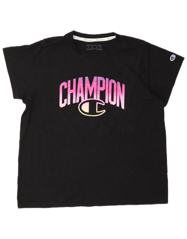 Женская футболка с рисунком Champion UK 18 XL, черный хлопок