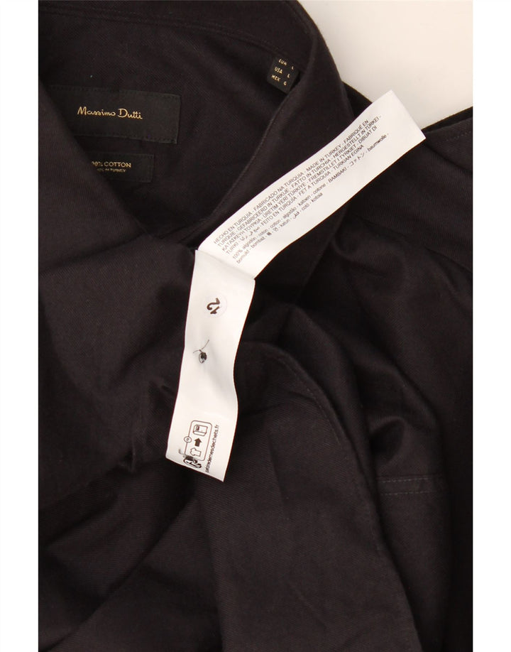 Мужская рубашка Massimo Dutti, большой черный хлопок