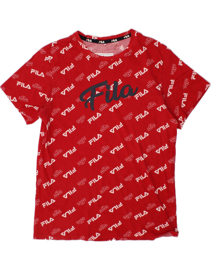 FILA Boys Graphic T-Shirt Top 13-14 Years Red Vintage Fila and Second-Hand Fila from Messina Hembry 