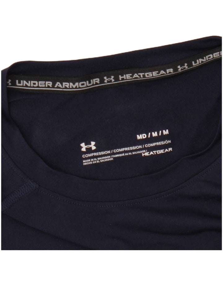 Мужская футболка Under Armour Heat Gear Верх среднего размера, темно-синий, синтетика