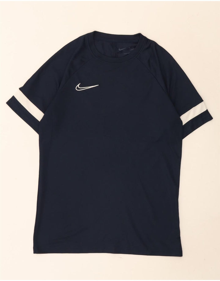 Мужская футболка Nike Dri Fit среднего размера, темно-синяя, с цветными блоками