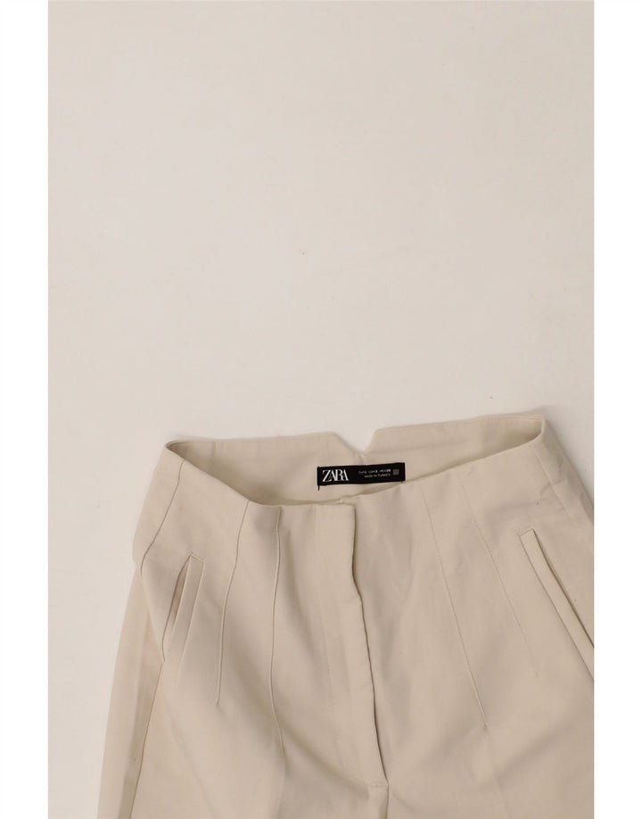 ZARA Womens Tapered Capri Trousers Small W26 L23 Beige Polyester Vintage Zara and Second-Hand Zara from Messina Hembry 