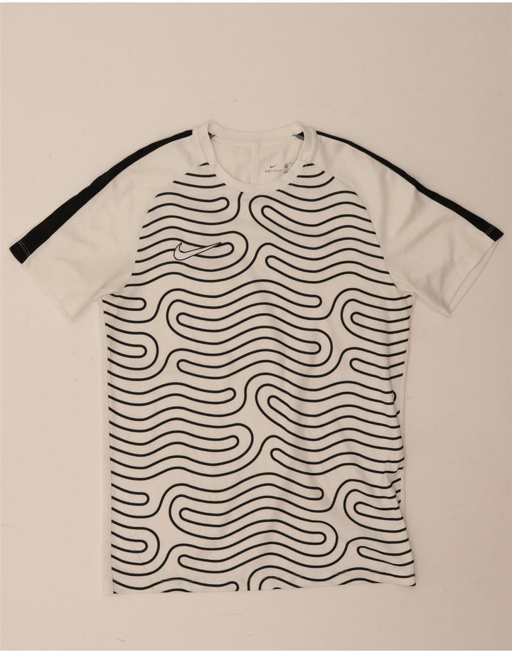 Мужская футболка Nike Dri Fit с абстрактным узором, средний белый цвет, цветной блок