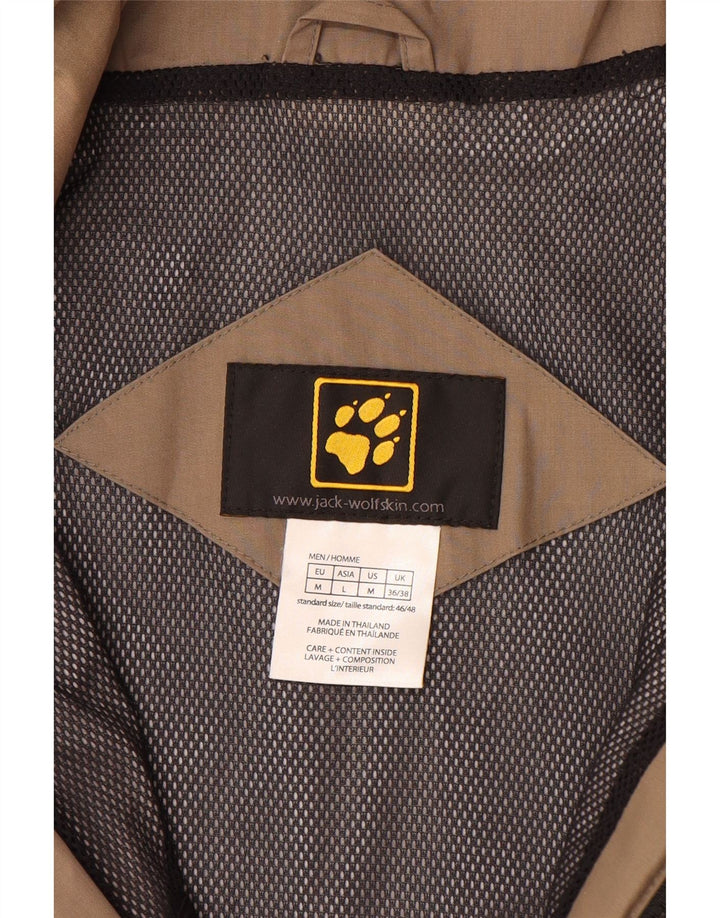 JACK WOLFSKIN Mens Rain Jacket UK 36/38 Medium Brown Polyester