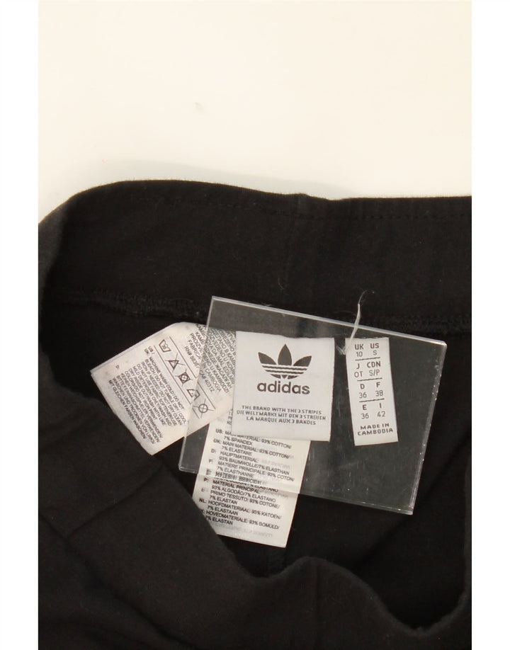 ADIDAS Womens Leggings UK 10 Small Black Cotton Vintage Adidas and Second-Hand Adidas from Messina Hembry 
