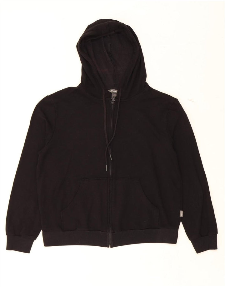 EDDIE BAUER Womens Crop Zip Hoodie Sweater UK 14 Medium Black Vintage Eddie Bauer and Second-Hand Eddie Bauer from Messina Hembry 