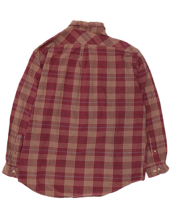 Мужская рубашка Marlboro Classics 2XL, бордовая клетка, хлопок