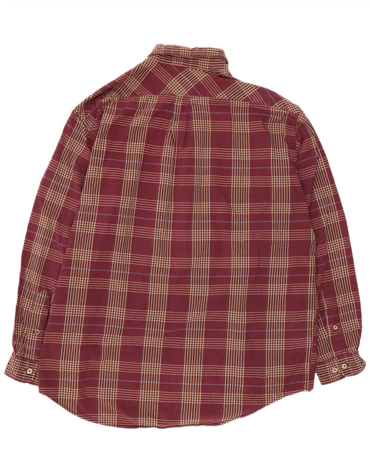 Мужская рубашка Marlboro Classics 2XL, бордовая клетка, хлопок