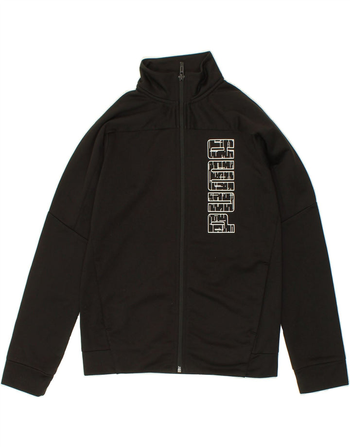 PUMA Boys Graphic Tracksuit Top Jacket 11-12 Years Black Polyester Vintage Puma and Second-Hand Puma from Messina Hembry 