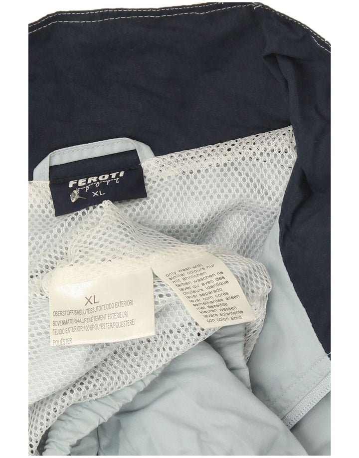 Мужская ветровка Feroti UK 42 XL, синяя, полиэстер с цветными блоками