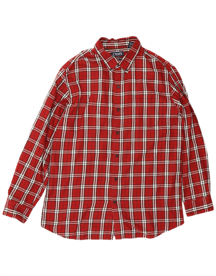 Мужская фланелевая рубашка Chaps XL, хлопковая красная клетка