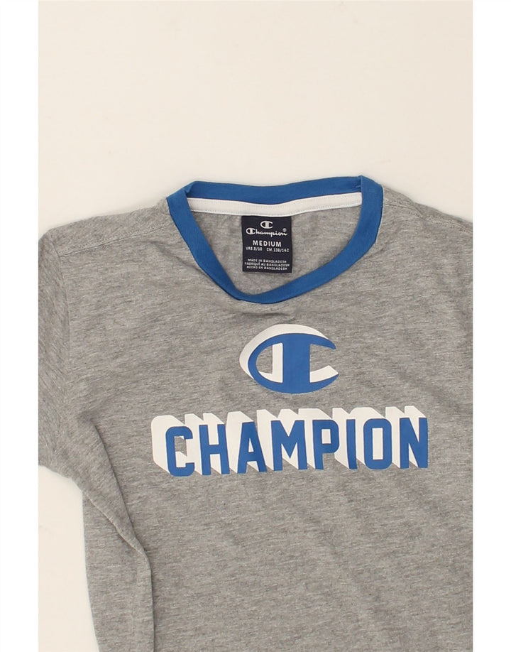 CHAMPION Boys Graphic T-Shirt Top 9-10 Years Medium Grey | Vintage Champion | Thrift | Second-Hand Champion | Used Clothing | Messina Hembry 