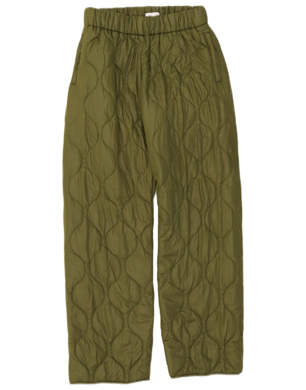 Topshop Женские стеганые брюки XS W25 L30 из зеленого полиэстера