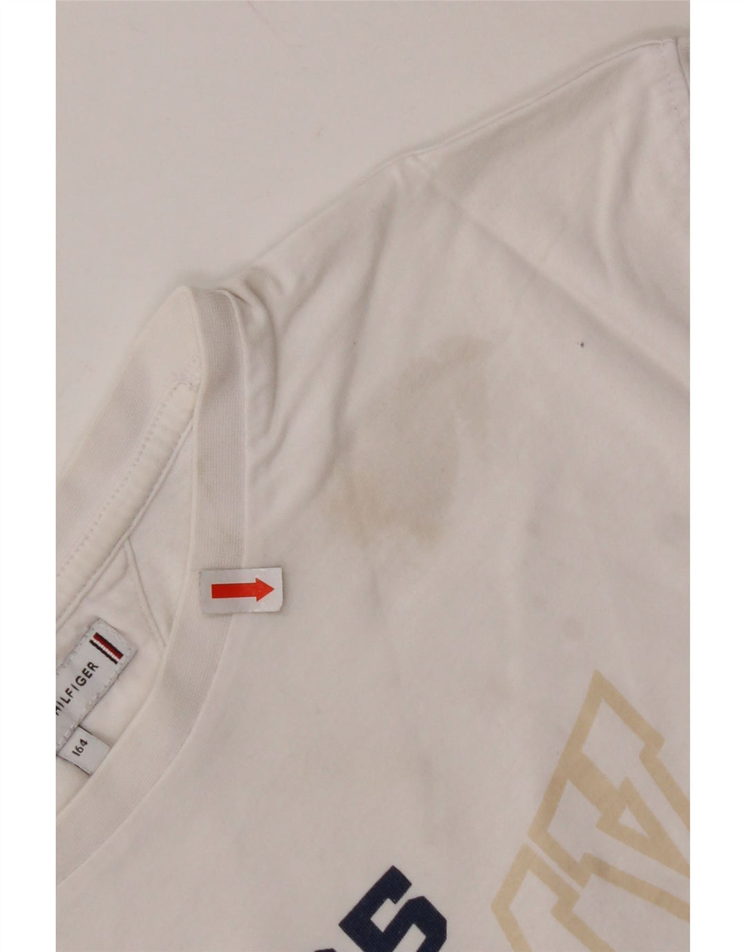 TOMMY HILFIGER Укороченная футболка с рисунком для девочек, топ 13–14 лет, белый