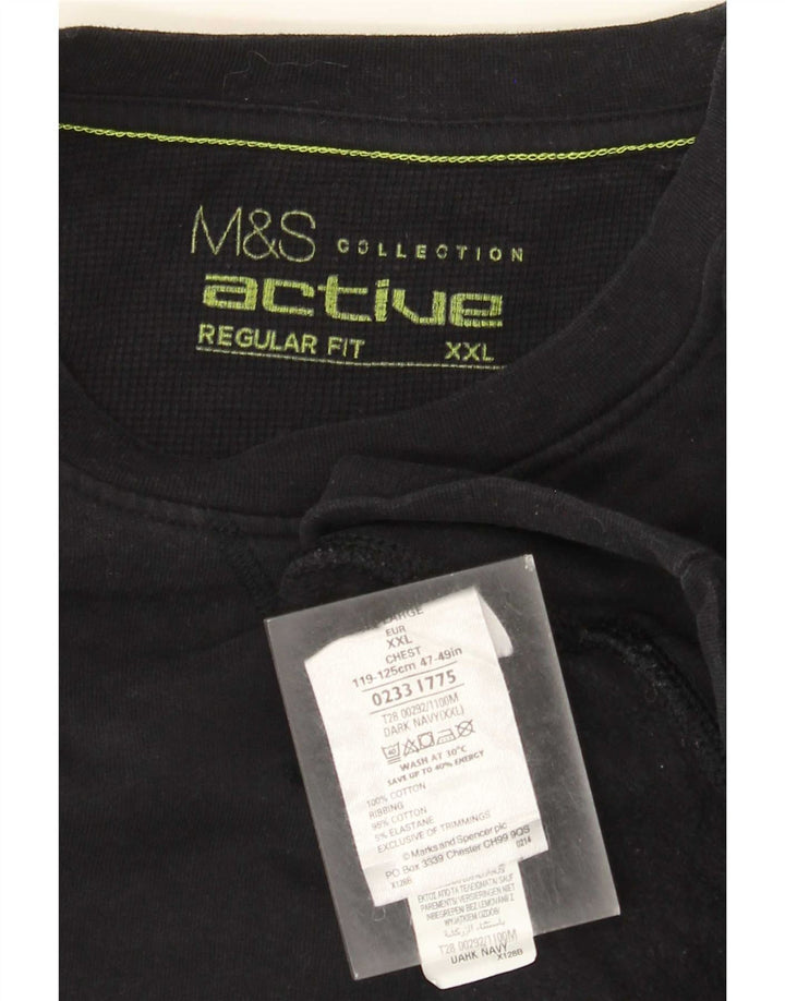 Мужской свитшот Marks & Spencer стандартного кроя 2XL, темно-синий, хлопок