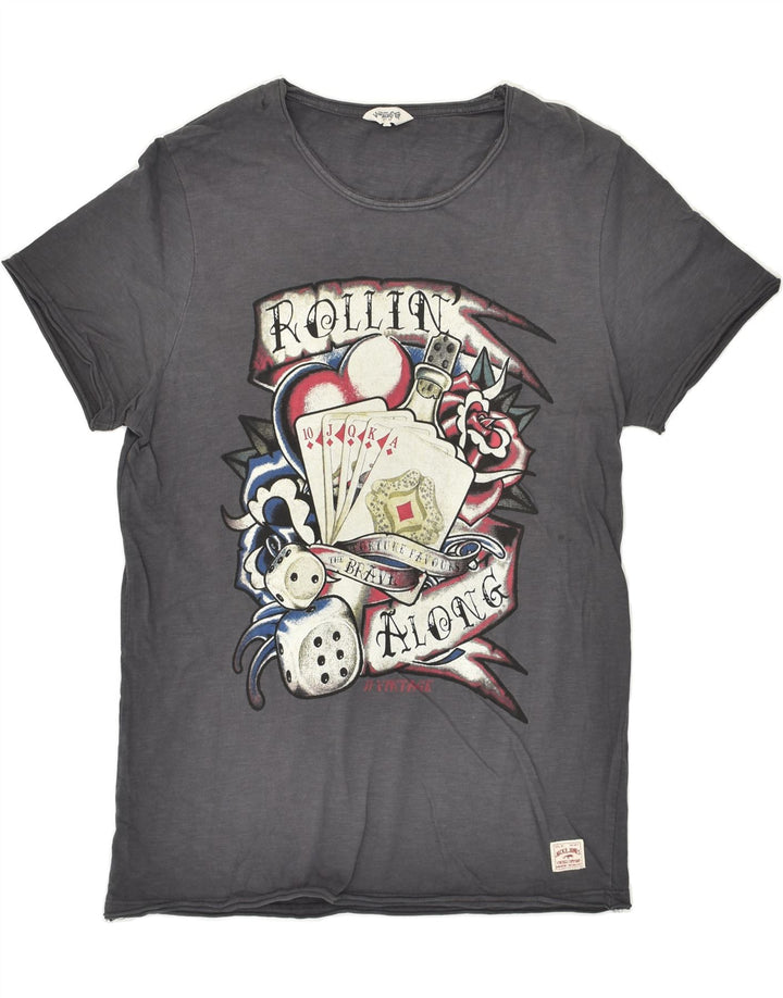 JACK & JONES Mens Graphic T-Shirt Top Small Grey Cotton | Vintage Jack & Jones | Thrift | Second-Hand Jack & Jones | Used Clothing | Messina Hembry 