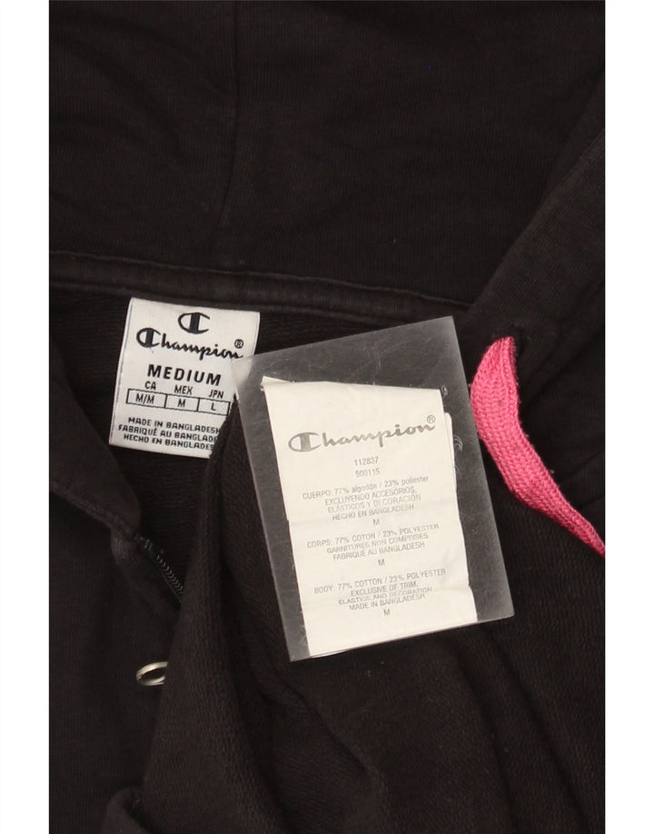 Женский свитер с капюшоном на молнии CHAMPION UK 14, средний черный, хлопок