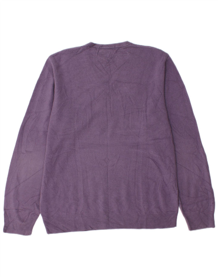 Мужской джемпер с v-образным вырезом Marks & Spencer Blue Harbour, средний фиолетовый