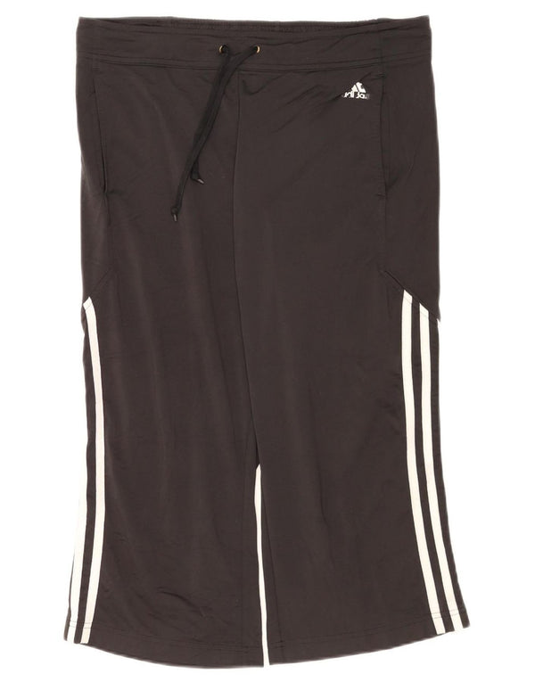 Adidas Womens Capri Tracksuit Trousers UK 14 Large Black Polyester
