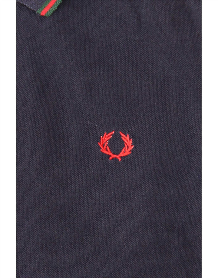 Мужская рубашка-поло Fred Perry среднего размера, темно-синяя, хлопок