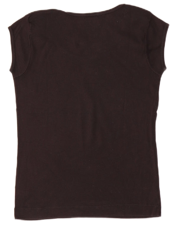 Женская футболка с рисунком SISLEY Top UK 14, большой черный хлопок