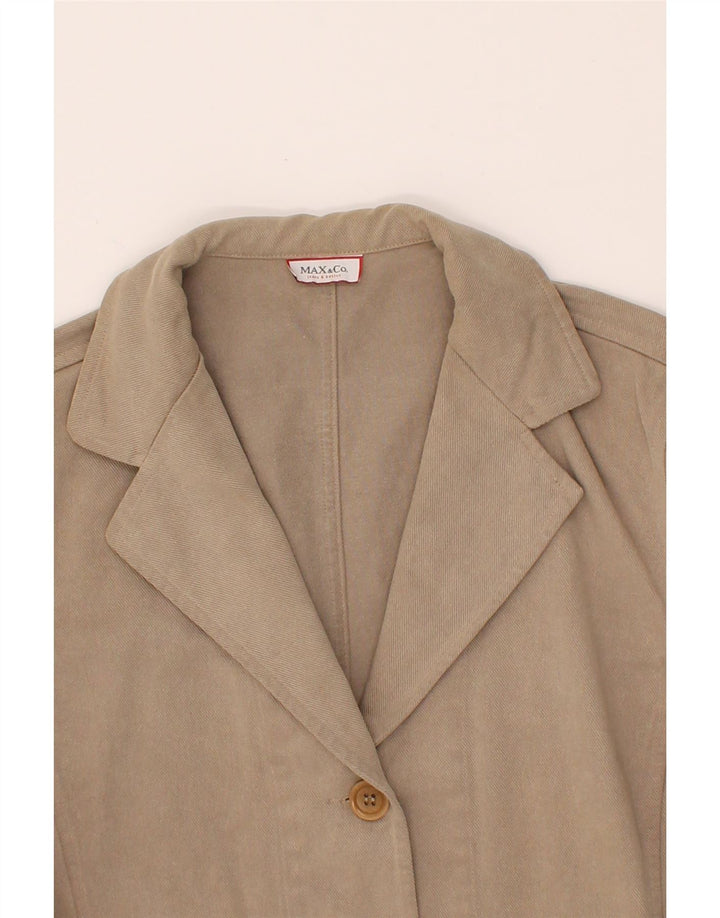 MAX & CO. Womens 3 Button Blazer Jacket UK 14 Medium Grey Vintage Max & Co. and Second-Hand Max & Co. from Messina Hembry 