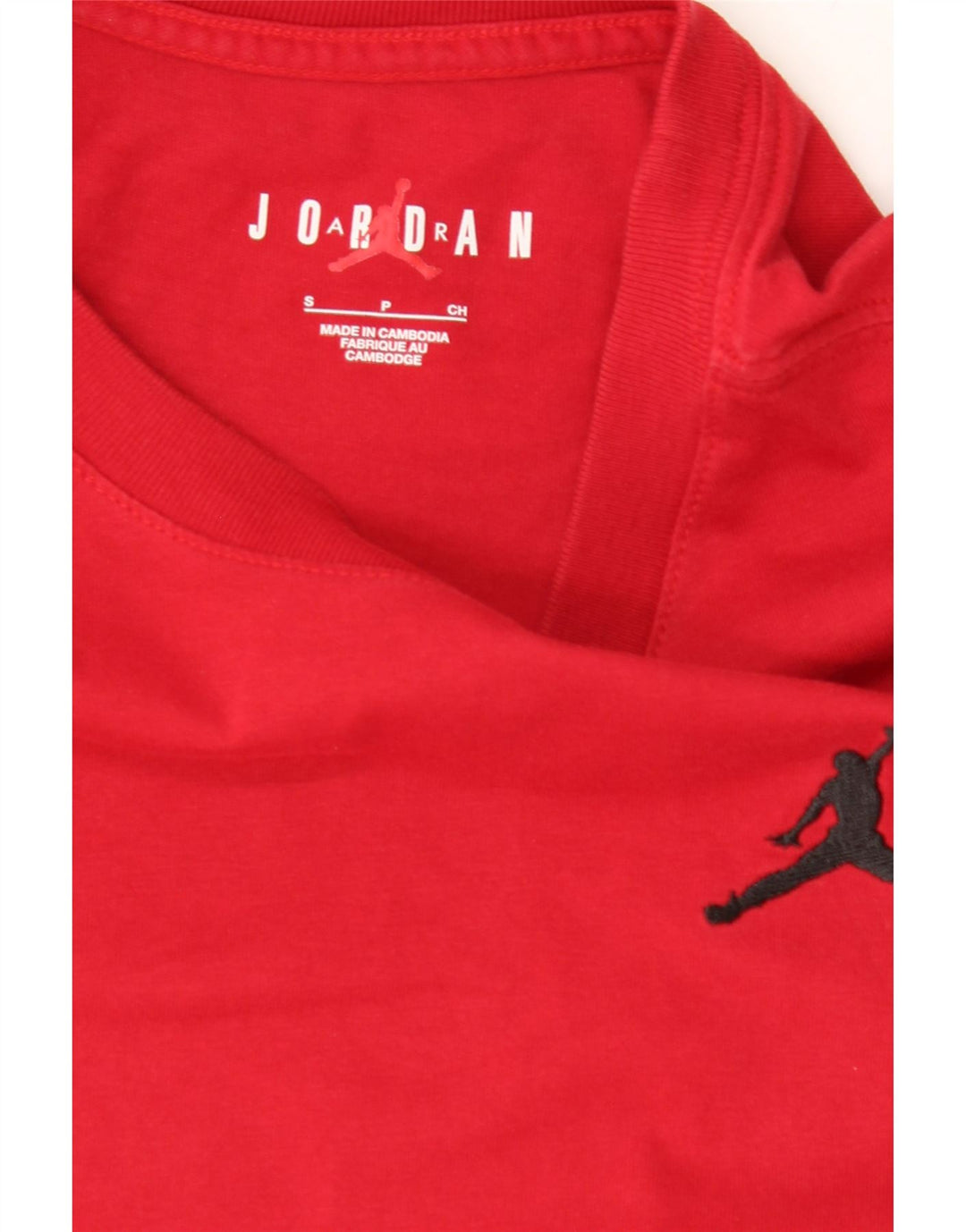 JORDAN Mens Graphic T-Shirt Top Small Red Vintage Jordan and Second-Hand Jordan from Messina Hembry 